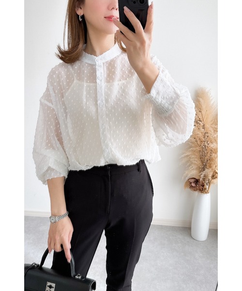 トゥモローランド ドットシアーシャツ新品 tomorrow land シアーシャツ トゥモローランド ドットシアーシャツ新品