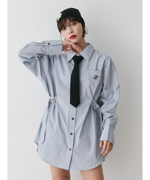 jouetie（ジュエティ）の「ウエストベルトチュニックシャツ（シャツ/ブラウス・レディース・ブルー/イエロー/オフホワイト・MEDIUM）」の12枚目の写真