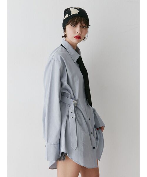 jouetie（ジュエティ）の「ウエストベルトチュニックシャツ（シャツ/ブラウス・レディース・ブルー/イエロー/オフホワイト・MEDIUM）」の13枚目の写真