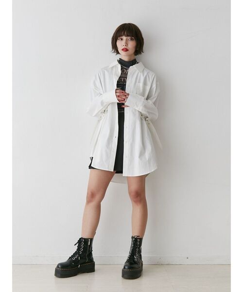 jouetie（ジュエティ）の「ウエストベルトチュニックシャツ（シャツ/ブラウス・レディース・ブルー/イエロー/オフホワイト・MEDIUM）」の22枚目の写真