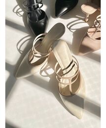 RESEXXY | Tストラップポインテッドミュール(パンプス)