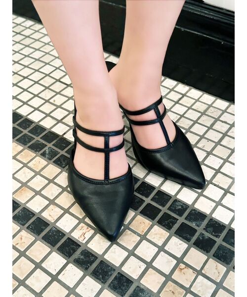 RESEXXY（リゼクシー）の「Tストラップポインテッドミュール（パンプス・レディース・アイボリー/ピンク/ブラック・MEDIUM/SMALL/LARGE）」の3枚目の写真