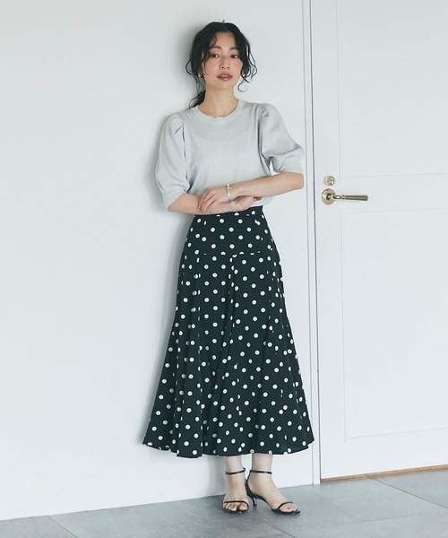 【美品】La boutique bonbon ラメパフスリーブクロップドニット La boutique BonBon（ラブティックボンボン）の「ラメ