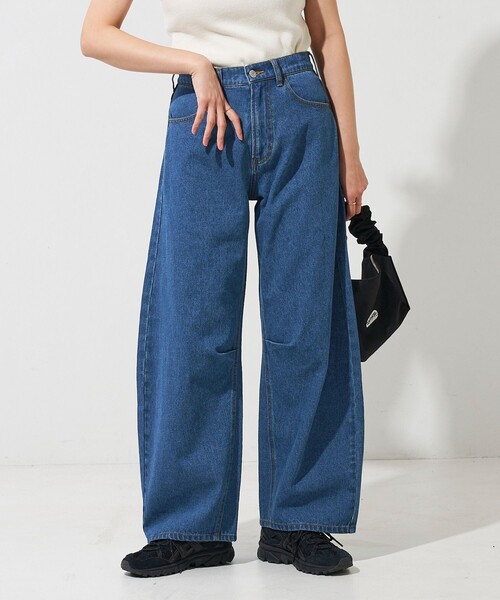 FREAK'S STORE(フリークスストア)の「限定展開 カーブライン タックデニム(デニムパンツ・レディース・グレー/ブルー/ネイビー・SMALL/MEDIUM)」の21枚目の写真
