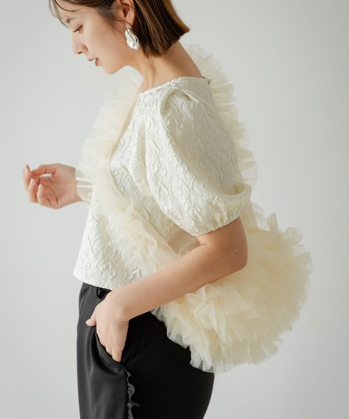 rectangle（レクタングル）の「シアーチュールショルダーバッグ（ショルダーバッグ・レディース・ブラック/グレー/アイボリー/ピンク・FREE）」の11枚目の写真