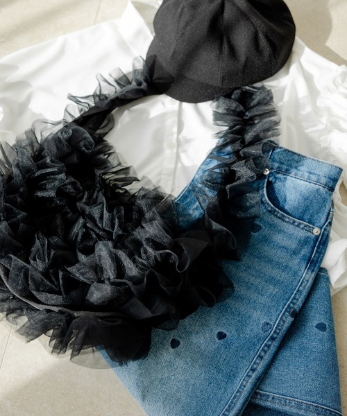 rectangle（レクタングル）の「シアーチュールショルダーバッグ（ショルダーバッグ・レディース・ブラック/グレー/アイボリー/ピンク・FREE）」の14枚目の写真