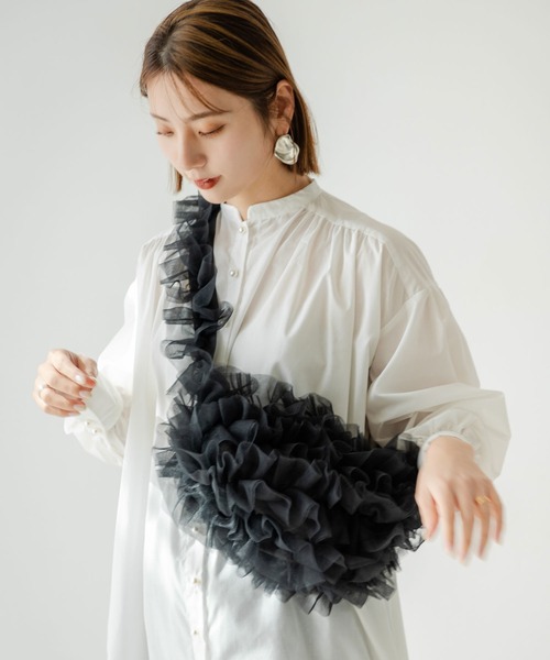 rectangle（レクタングル）の「シアーチュールショルダーバッグ（ショルダーバッグ・レディース・ブラック/グレー/アイボリー/ピンク・FREE）」の15枚目の写真