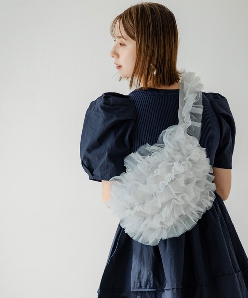 rectangle（レクタングル）の「シアーチュールショルダーバッグ（ショルダーバッグ・レディース・ブラック/グレー/アイボリー/ピンク・FREE）」の20枚目の写真