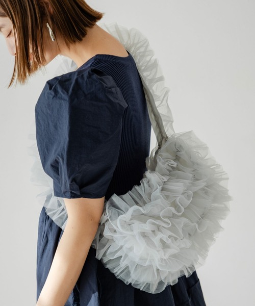 rectangle（レクタングル）の「シアーチュールショルダーバッグ（ショルダーバッグ・レディース・ブラック/グレー/アイボリー/ピンク・FREE）」の21枚目の写真