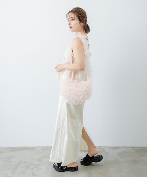 チュールショルダーバッグ rectangle ショルダーバッグ バッグ シアーチュールショルダー
