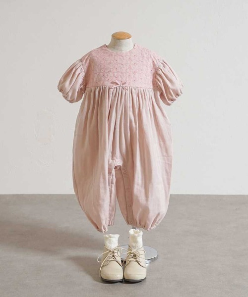 【セール】【10mois ディモワ】ハート刺繍 ロンパース 70cm・80cm（ロンパース）｜10mois（ディモワ） 5,141円