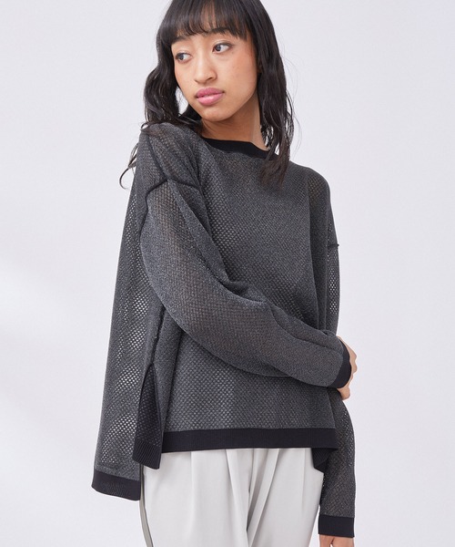 NERGY（ナージー）の「【リバーシブル】ラメニットトップス（Tシャツ/カットソー・レディース・シルバー/ブラック・FREE）」の9枚目の写真