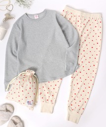 JEMORGAN（ジェーイーモーガン）の「JEMORGAN/ジェーイーモーガン セットアップ 花総柄 ワッフル ロンT＆パンツ＆ポーチ 3点セット/ルームウェア/ワンマイルウェア/パジャマ/レディース（ルームウェア/パジャマ）」