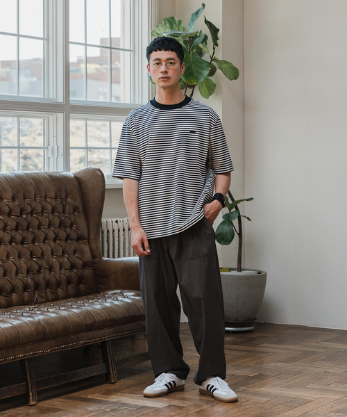 LACOSTE（ラコステ）の「LACOSTE (ラコステ) 別注 ボーダーTシャツ（Tシャツ/カットソー・メンズ・ブラック/ホワイト/ダークブルー・3/4/5）」の5枚目の写真