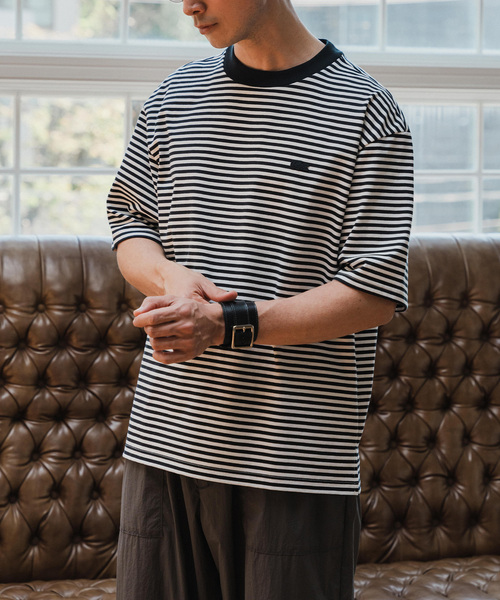 LACOSTE（ラコステ）の「LACOSTE (ラコステ) 別注 ボーダーTシャツ（Tシャツ/カットソー・メンズ・ブラック/ホワイト/ダークブルー・3/4/5）」の10枚目の写真