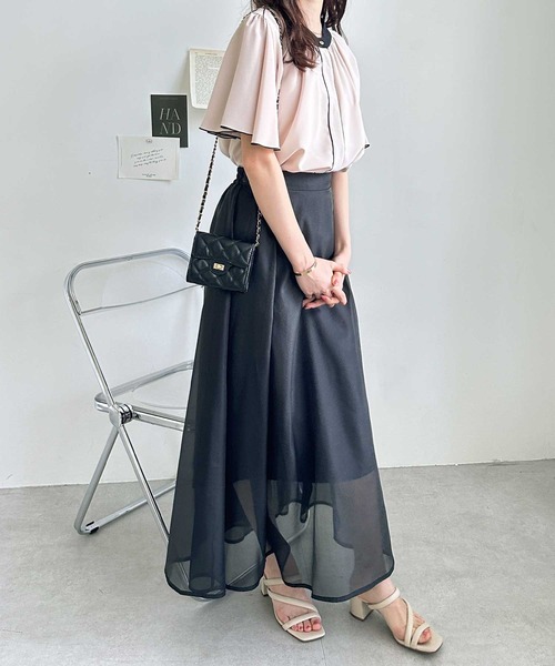 GeeRA（ジーラ）の「夏コーデに大活躍！前後2WAY配色フレアー袖ブラウス（シャツ/ブラウス・レディース・ベージュ/ブラック/アイボリー・SMALL/MEDIUM/LARGE/X-LARGE）」の18枚目の写真