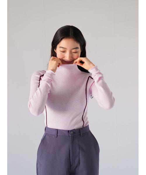 Uenui(ウニュイ)の「【ZOZO限定】ライン タートルネック リブニット(Tシャツ/カットソー・レディース・ブラック/ピンク・FREE)」の16枚目の写真