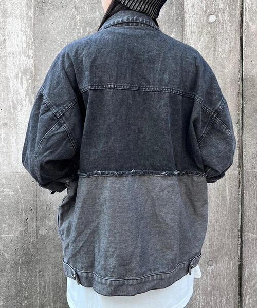 Figments(フィグメンツ)の「デニムフリンジ切り替えジャケット(デニムジャケット・レディース・ブラック・FREE)」の14枚目の写真