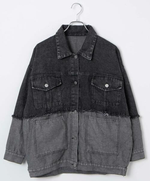 Figments(フィグメンツ)の「デニムフリンジ切り替えジャケット(デニムジャケット・レディース・ブラック・FREE)」の17枚目の写真