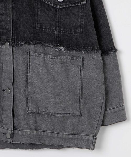 Figments(フィグメンツ)の「デニムフリンジ切り替えジャケット(デニムジャケット・レディース・ブラック・FREE)」の21枚目の写真