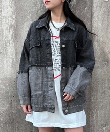 Figments | デニムフリンジ切り替えジャケット(デニムジャケット)