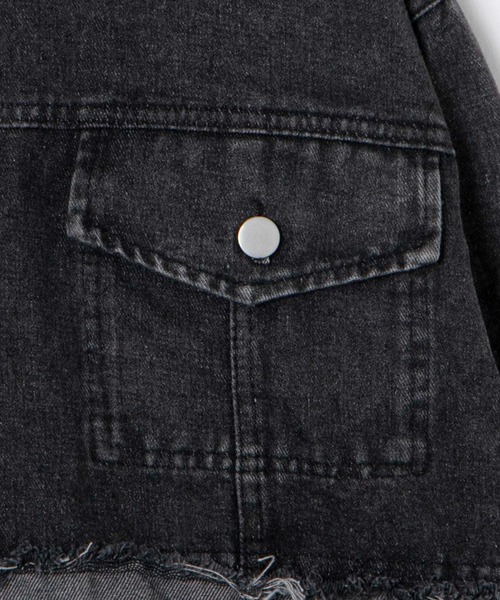 Figments(フィグメンツ)の「デニムフリンジ切り替えジャケット(デニムジャケット・レディース・ブラック・FREE)」の9枚目の写真