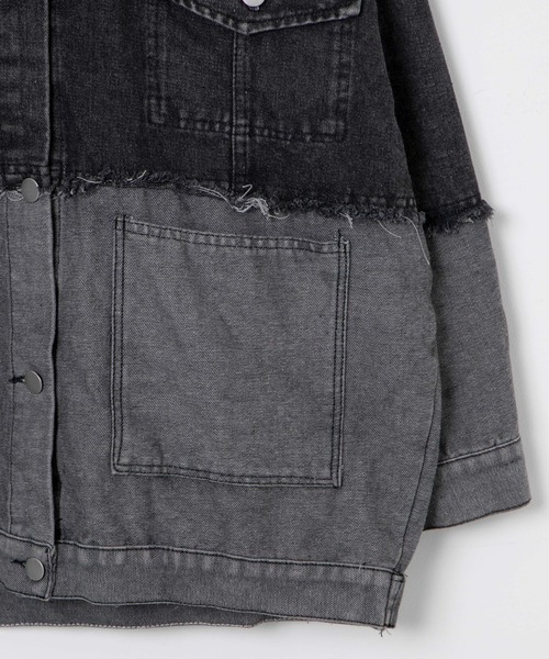 Figments(フィグメンツ)の「デニムフリンジ切り替えジャケット(デニムジャケット・レディース・ブラック・FREE)」の10枚目の写真