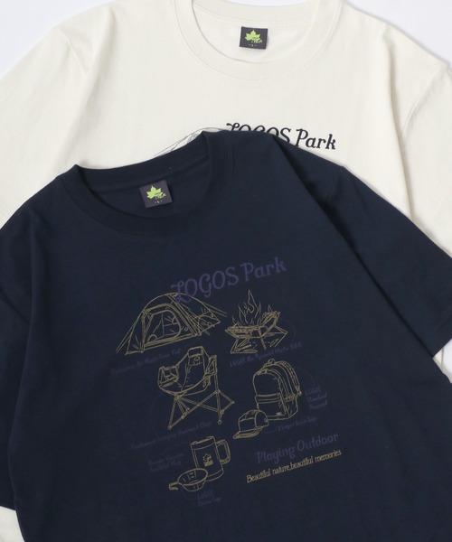 LOGOS(ロゴス)の「LOGOS/ロゴス キャンプギア フロント バックプリント半袖Tシャツ レディース メンズ(Tシャツ/カットソー・メンズ・グレー/アイボリー/カーキ/ネイビー/チャコール/ホワイト・M/L/LL)」の6枚目の写真
