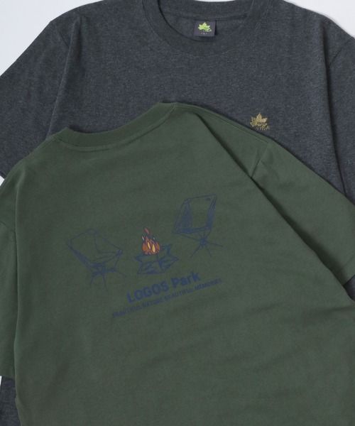 LOGOS(ロゴス)の「LOGOS/ロゴス キャンプギア フロント バックプリント半袖Tシャツ レディース メンズ(Tシャツ/カットソー・メンズ・グレー/アイボリー/カーキ/ネイビー/チャコール/ホワイト・M/L/LL)」の5枚目の写真