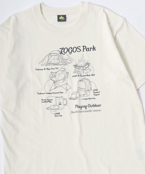 LOGOS(ロゴス)の「LOGOS/ロゴス キャンプギア フロント バックプリント半袖Tシャツ レディース メンズ(Tシャツ/カットソー・メンズ・グレー/アイボリー/カーキ/ネイビー/チャコール/ホワイト・M/L/LL)」の17枚目の写真