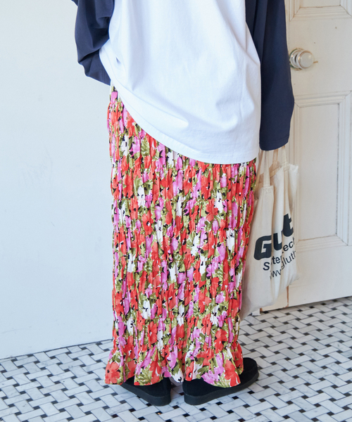 B.C STOCK(ベーセーストック)の「《追加》【Gleamy/グリーミー】フラワープリントスカート3(スカート・レディース・レッド・FREE)」の8枚目の写真