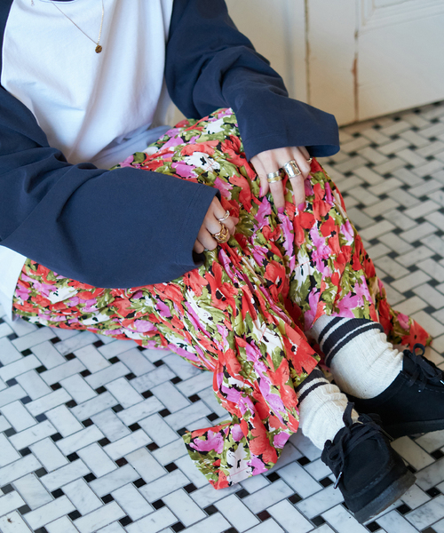 B.C STOCK(ベーセーストック)の「《追加》【Gleamy/グリーミー】フラワープリントスカート3(スカート・レディース・レッド・FREE)」の10枚目の写真