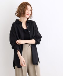 ◆【接触冷感／マシンウォッシャブル】シアーオーバーシャツ