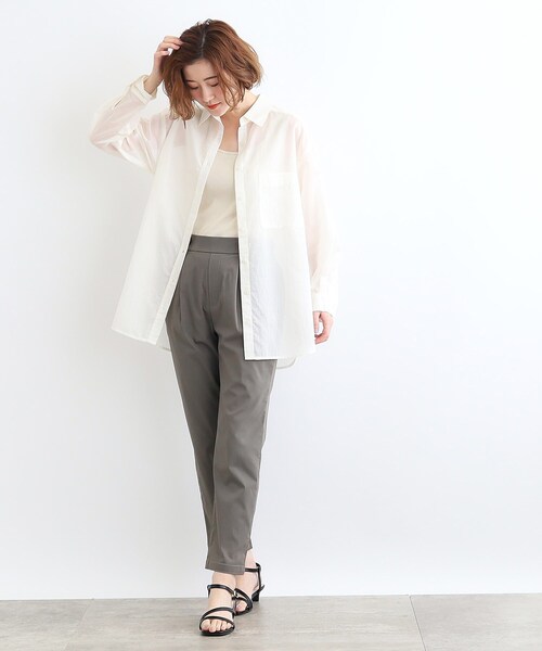 grove(グローブ)の「◆【接触冷感/マシンウォッシャブル】シアーオーバーシャツ(シャツ/ブラウス・レディース・オレンジ系/オフホワイト/ライトブルー/ブラウン系その他/ブラック・03/02/01/04/05)」の6枚目の写真