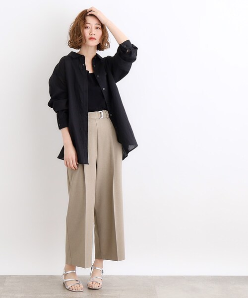 grove(グローブ)の「◆【接触冷感/マシンウォッシャブル】シアーオーバーシャツ(シャツ/ブラウス・レディース・オレンジ系/オフホワイト/ライトブルー/ブラウン系その他/ブラック・03/02/01/04/05)」の11枚目の写真