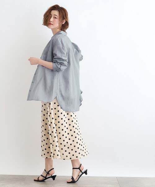 grove(グローブ)の「◆【接触冷感/マシンウォッシャブル】シアーオーバーシャツ(シャツ/ブラウス・レディース・オレンジ系/オフホワイト/ライトブルー/ブラウン系その他/ブラック・03/02/01/04/05)」の19枚目の写真