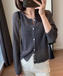畦編み シアーカーディガン