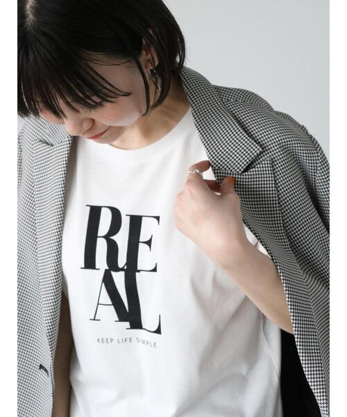 Lugnoncure（ルノンキュール）の「TCロゴプリントTシャツ（Tシャツ/カットソー・レディース・オフホワイト/チャコールグレー/ピンク・F）」の2枚目の写真