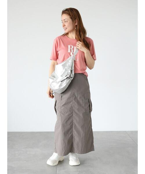 Lugnoncure（ルノンキュール）の「TCロゴプリントTシャツ（Tシャツ/カットソー・レディース・オフホワイト/チャコールグレー/ピンク・F）」の15枚目の写真