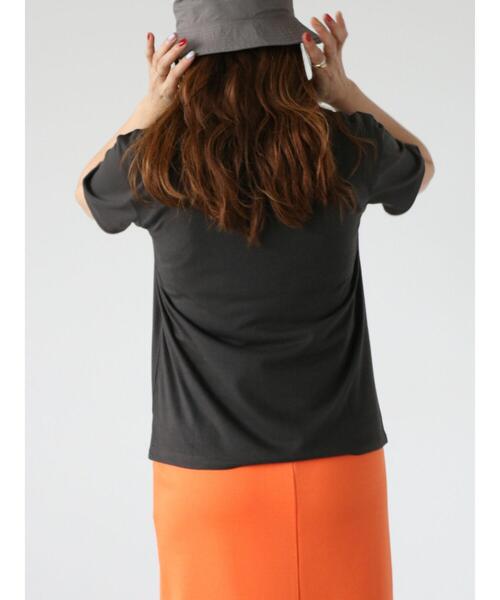 Lugnoncure（ルノンキュール）の「TCロゴプリントTシャツ（Tシャツ/カットソー・レディース・オフホワイト/チャコールグレー/ピンク・F）」の12枚目の写真