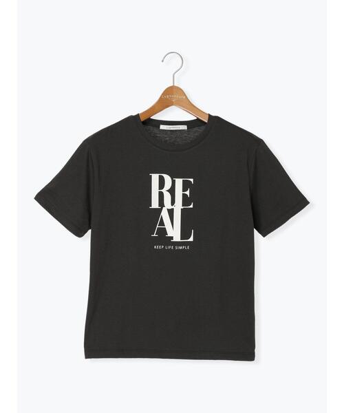 Lugnoncure（ルノンキュール）の「TCロゴプリントTシャツ（Tシャツ/カットソー・レディース・オフホワイト/チャコールグレー/ピンク・F）」の7枚目の写真