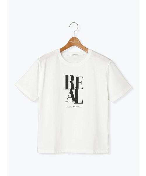 Lugnoncure（ルノンキュール）の「TCロゴプリントTシャツ（Tシャツ/カットソー・レディース・オフホワイト/チャコールグレー/ピンク・F）」の8枚目の写真