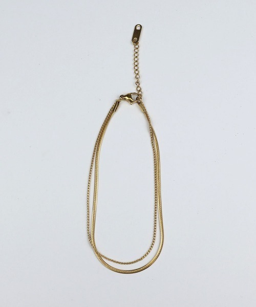 CEMONEMO（セモネモ）の「【金属アレルギー対応】 ２連 スネークチェーン アンクレット / サージカルステンレス 316L（アンクレット・レディース・ゴールド/ピンクゴールド/シルバー・FREE）」の9枚目の写真