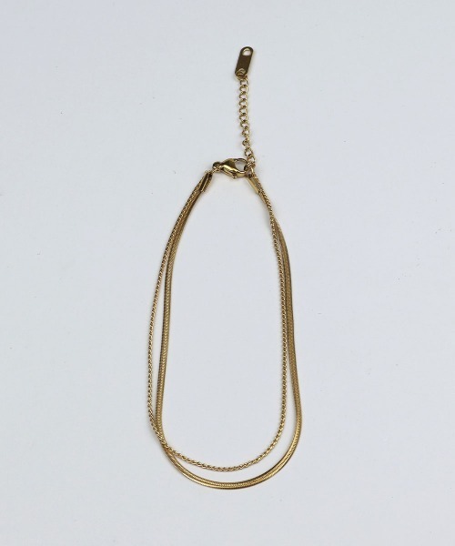 CEMONEMO（セモネモ）の「【金属アレルギー対応】 ２連 スネークチェーン アンクレット / サージカルステンレス 316L（アンクレット・レディース・ゴールド/ピンクゴールド/シルバー・FREE）」の10枚目の写真