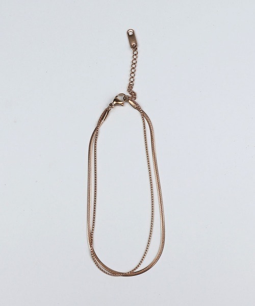 CEMONEMO（セモネモ）の「【金属アレルギー対応】 ２連 スネークチェーン アンクレット / サージカルステンレス 316L（アンクレット・レディース・ゴールド/ピンクゴールド/シルバー・FREE）」の12枚目の写真