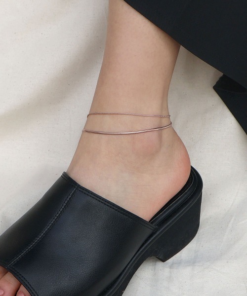 CEMONEMO（セモネモ）の「【金属アレルギー対応】 ２連 スネークチェーン アンクレット / サージカルステンレス 316L（アンクレット・レディース・ゴールド/ピンクゴールド/シルバー・FREE）」の16枚目の写真