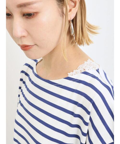 Samansa Mos2 blue（サマンサモスモスブルー）の「肩レースタンク（Tシャツ/カットソー・レディース・オフホワイト/ブラック・F）」の11枚目の写真