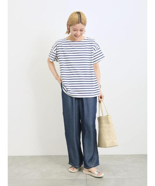 Samansa Mos2 blue（サマンサモスモスブルー）の「肩レースタンク（Tシャツ/カットソー・レディース・オフホワイト/ブラック・F）」の14枚目の写真