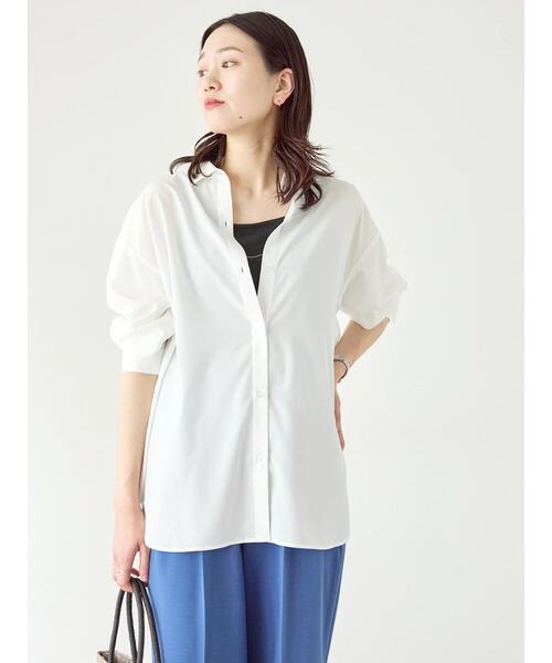 Samansa Mos2 blue（サマンサモスモスブルー）の「肩レースタンク（Tシャツ/カットソー・レディース・オフホワイト/ブラック・F）」の6枚目の写真