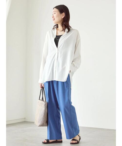 Samansa Mos2 blue（サマンサモスモスブルー）の「肩レースタンク（Tシャツ/カットソー・レディース・オフホワイト/ブラック・F）」の8枚目の写真